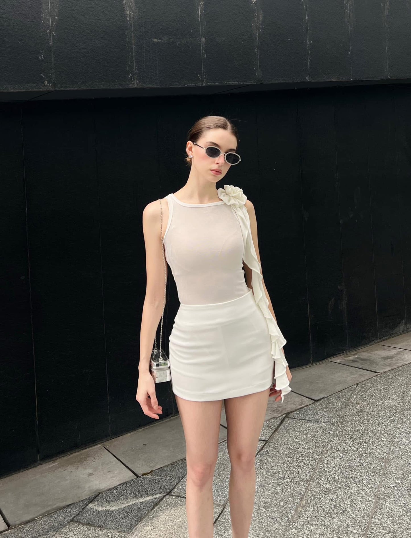 RON - White Mini Skirt