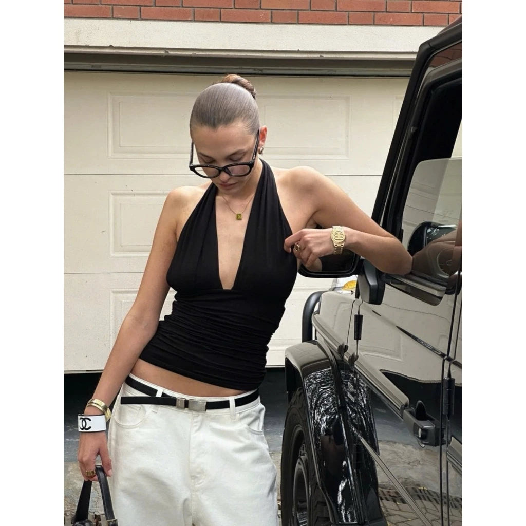 RON - Modern Ruched Halter Top