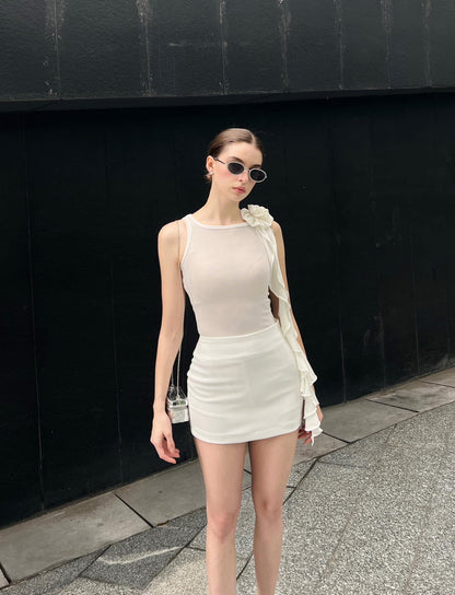 RON - White Mini Skirt