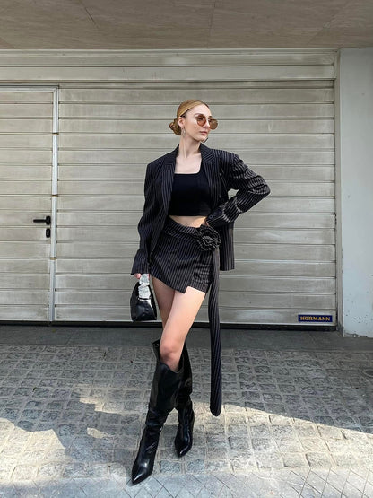 RON - Floral Check Skirt