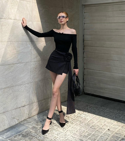 RON - Floral Check Skirt