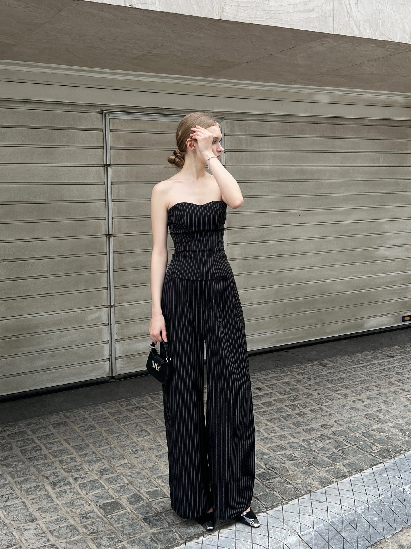 RON - BBYBON Plaid Wide-Leg Pants