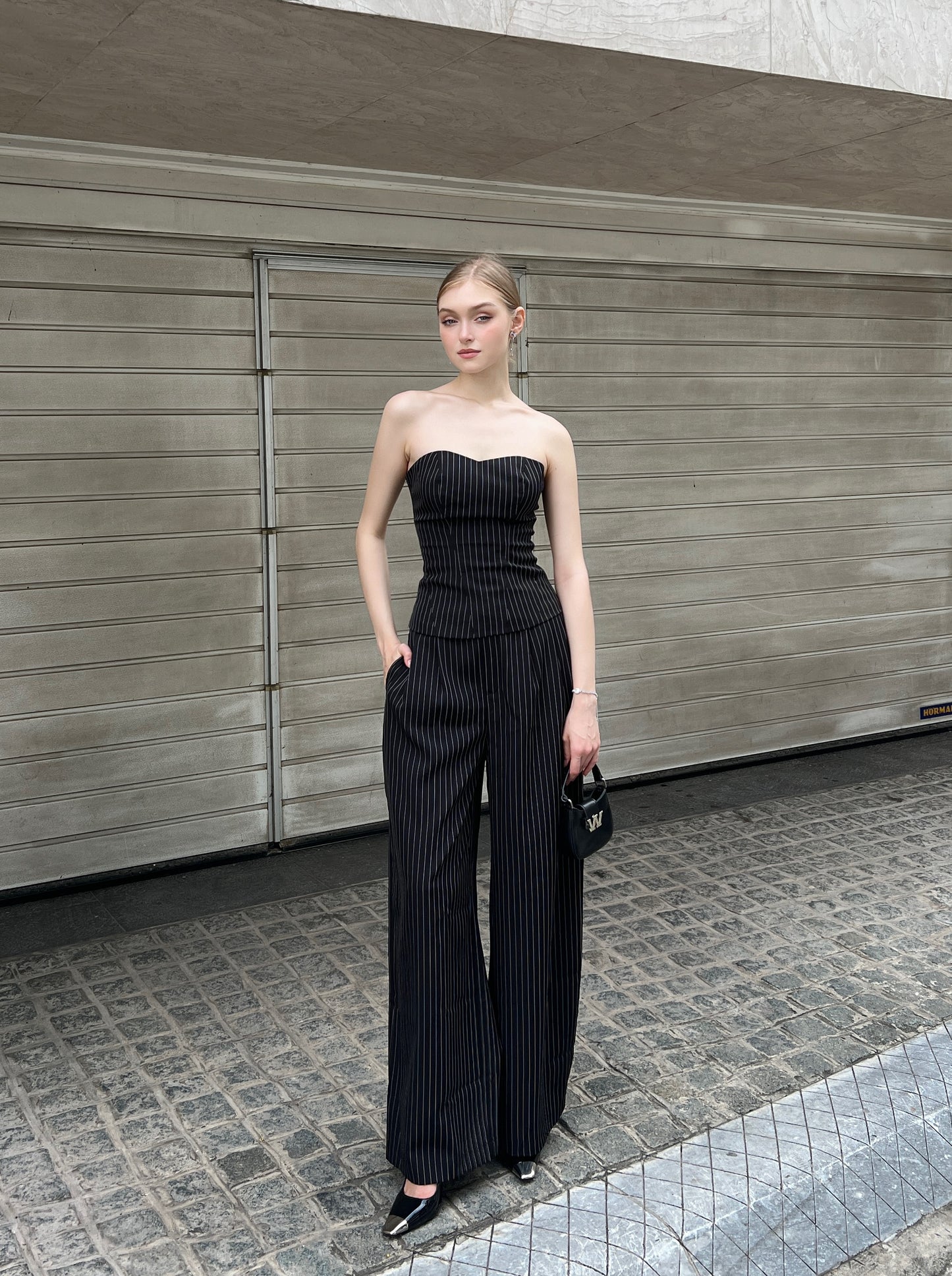 RON - BBYBON Plaid Wide-Leg Pants