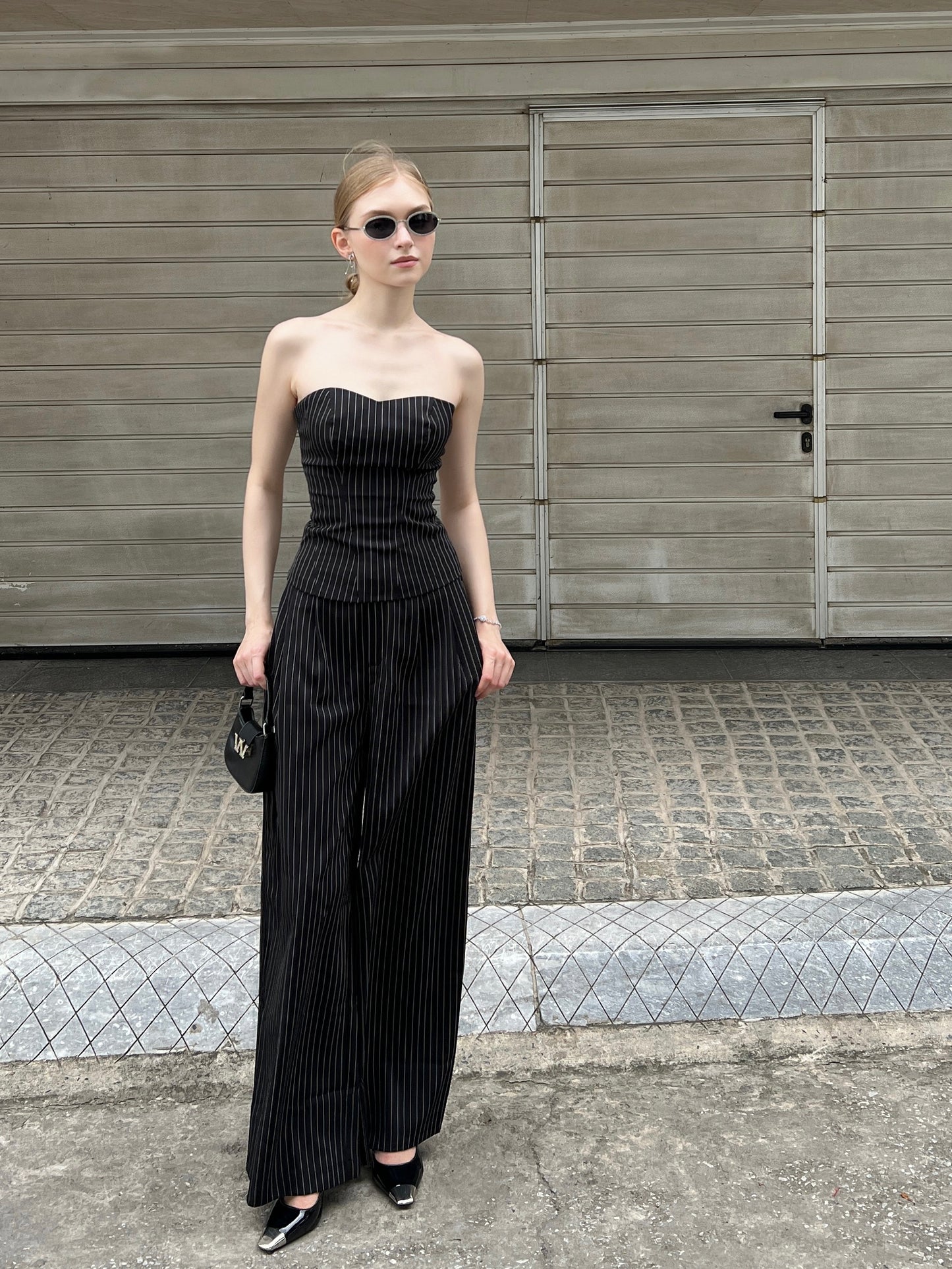 RON - BBYBON Plaid Wide-Leg Pants