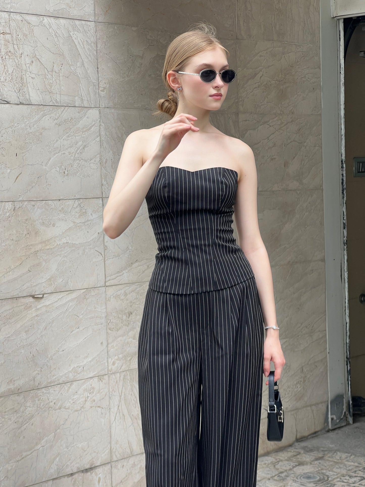 RON - BBYBON Plaid Wide-Leg Pants