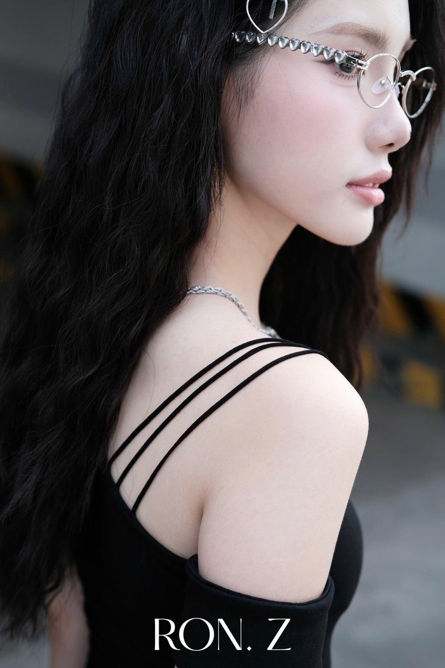 RON - Embellished One-Shoulder Top