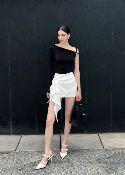 RON - Ruched Fringe Skirt