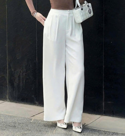 RON - White Wide-Leg Pants