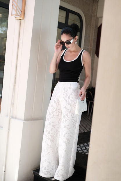 White-Trim Tank Top