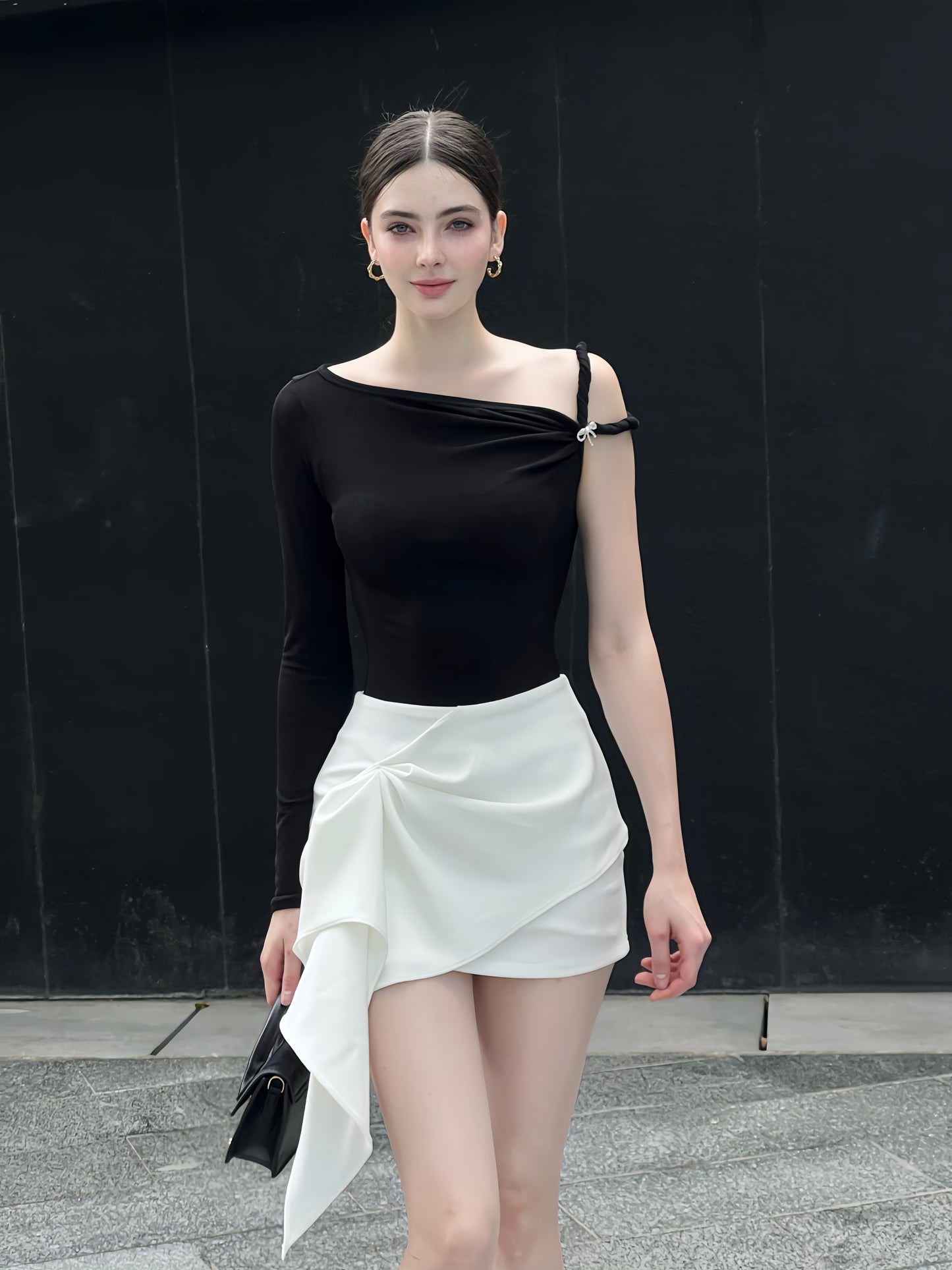 RON - Asymmetric Crystal Floral Top