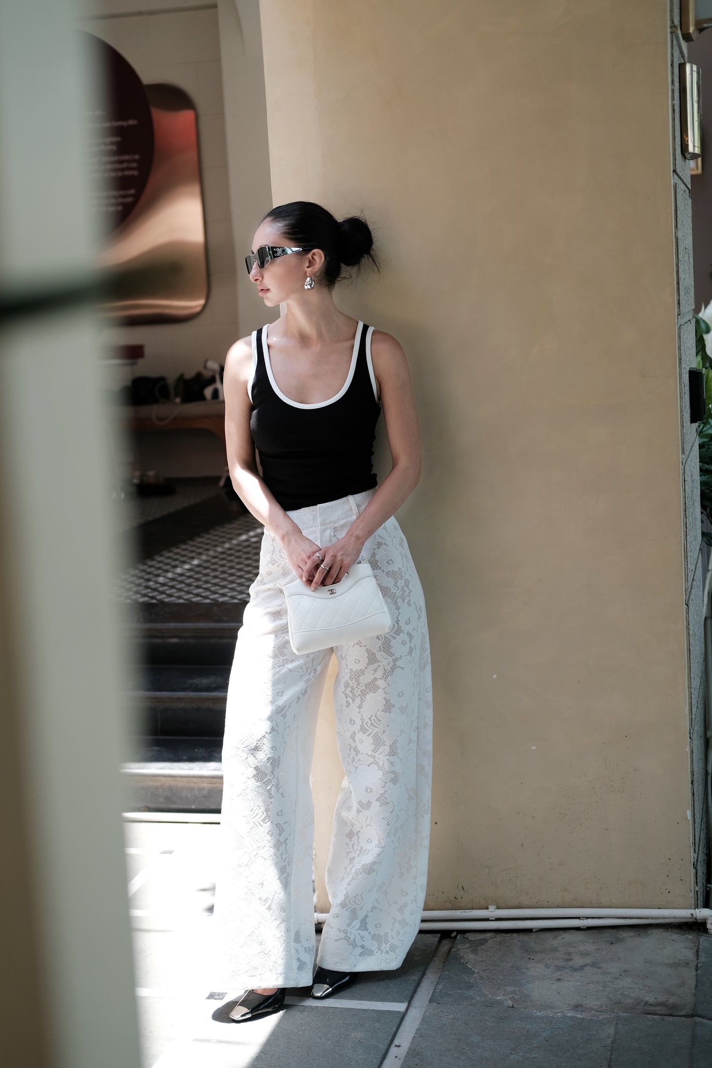 White-Trim Tank Top