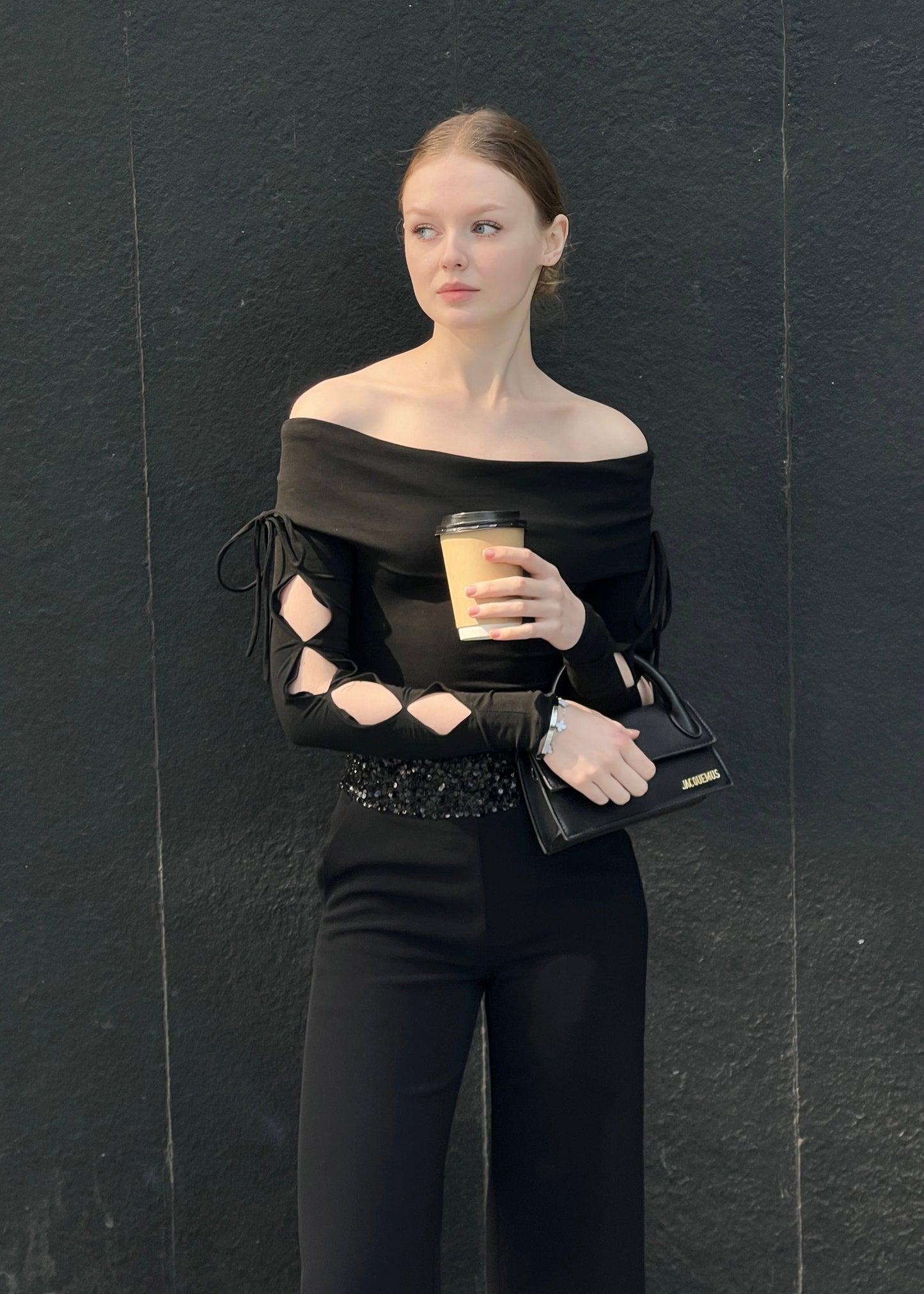 RON - Off-Shoulder Cut-Out Sleeve Top