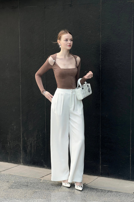 RON - White Wide-Leg Pants