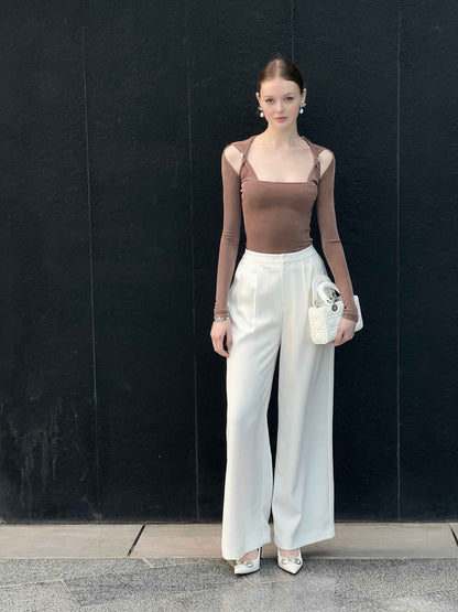 RON - White Wide-Leg Pants