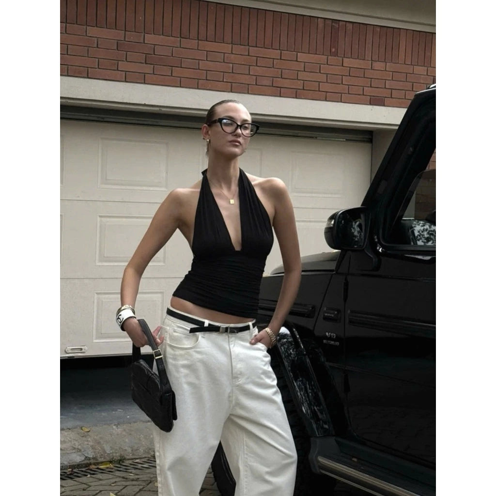 RON - Modern Ruched Halter Top