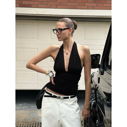RON - Modern Ruched Halter Top