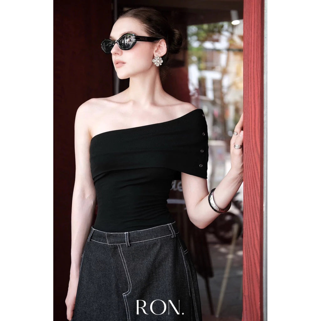 RON - Cross-Button Wide-Leg Jeans